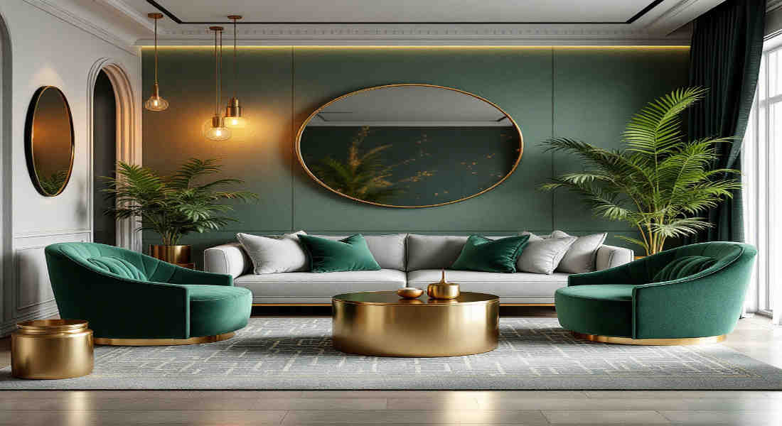 Home Decor in Green and Gold