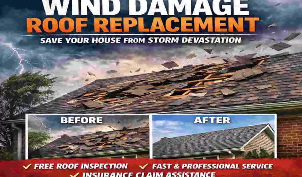 Wind Damage Roof Replacement