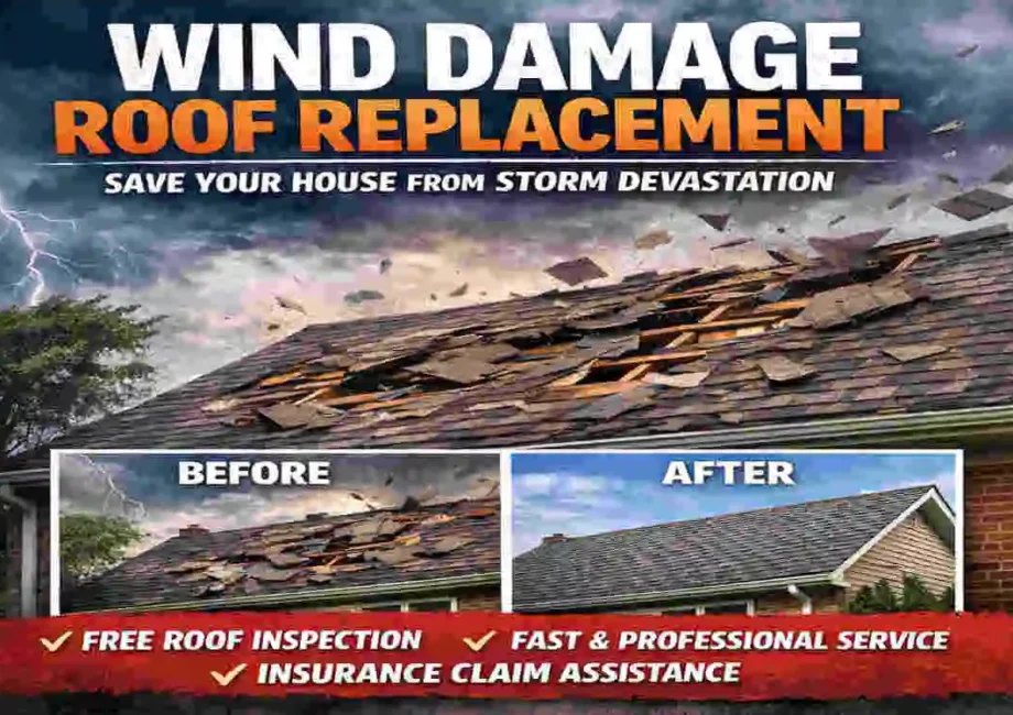 Wind Damage Roof Replacement