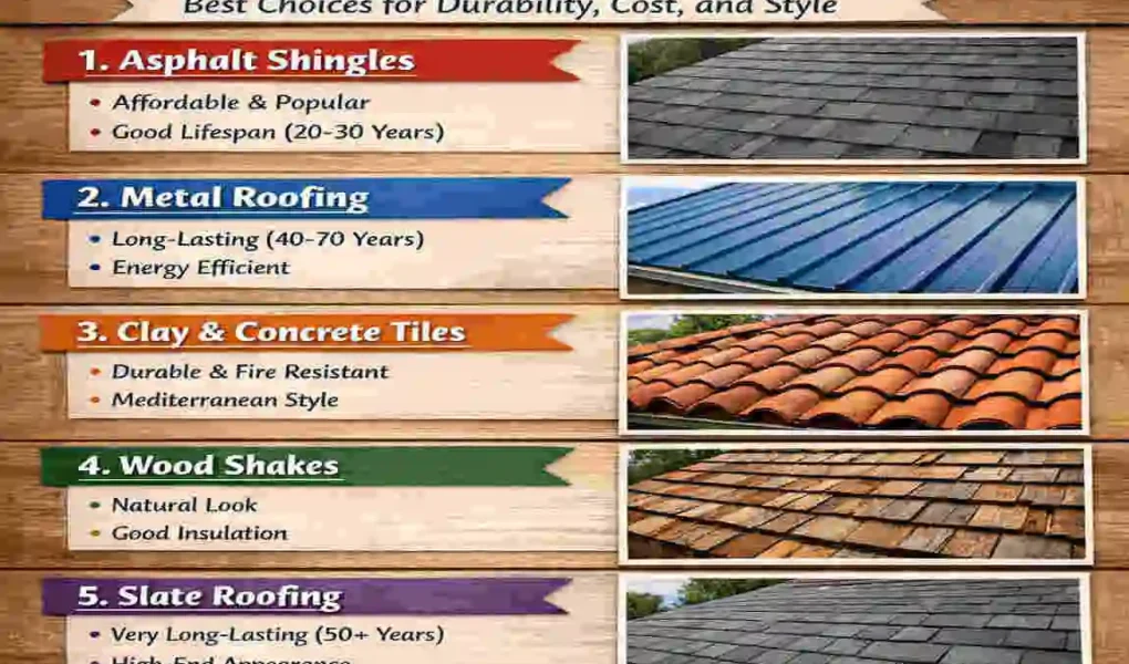 Top 5 Roofing Materials for Homes