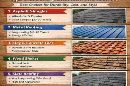 Top 5 Roofing Materials for Homes