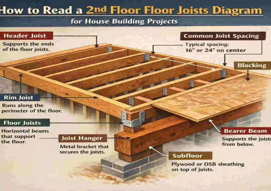 2nd Floor Floor Joists Diagram for House