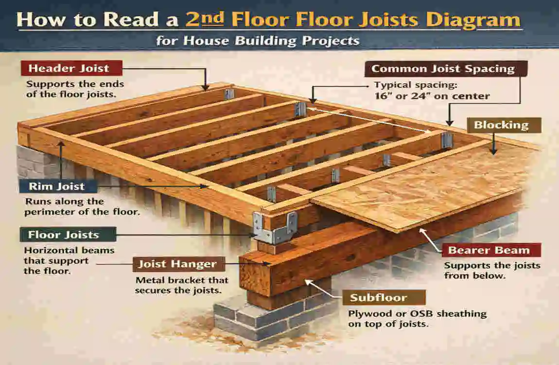 How to Read a 2nd Floor Floor Joists Diagram for House Building ...