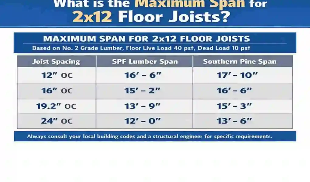 2x12 span for floor joist