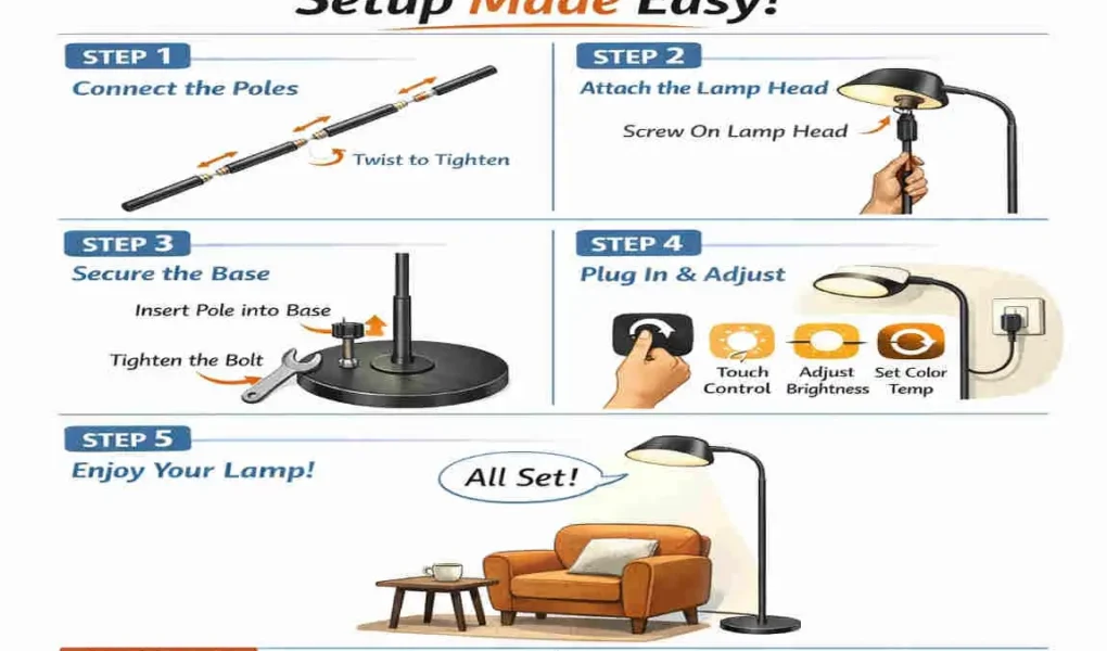 nintiue dimmable floor lamp instructions