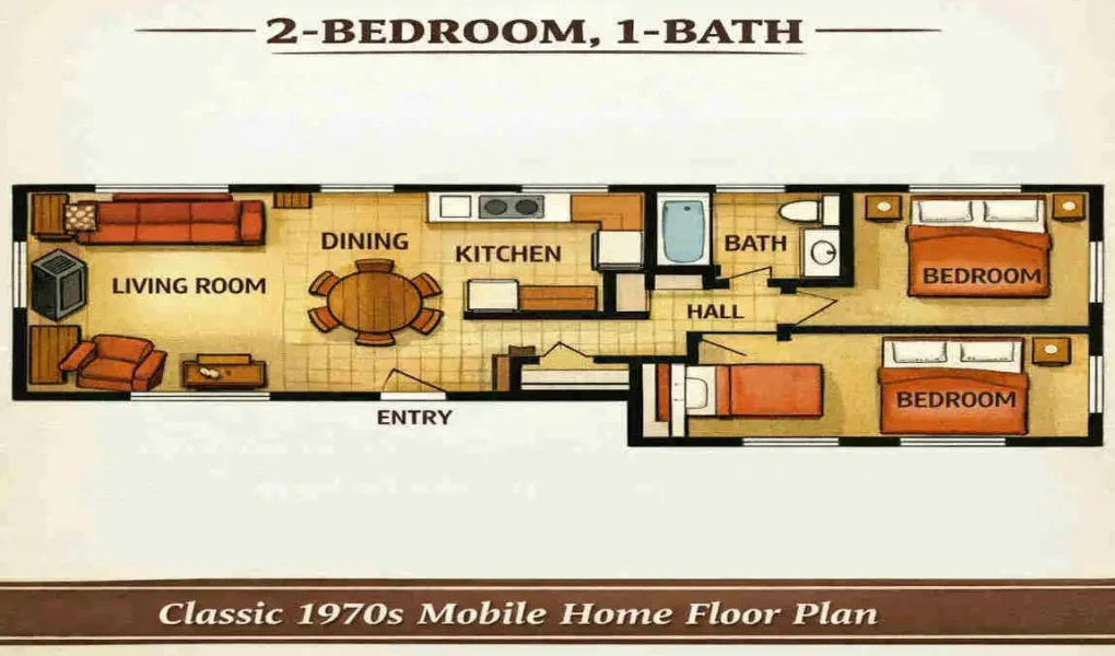 1970s mobile home floor plans