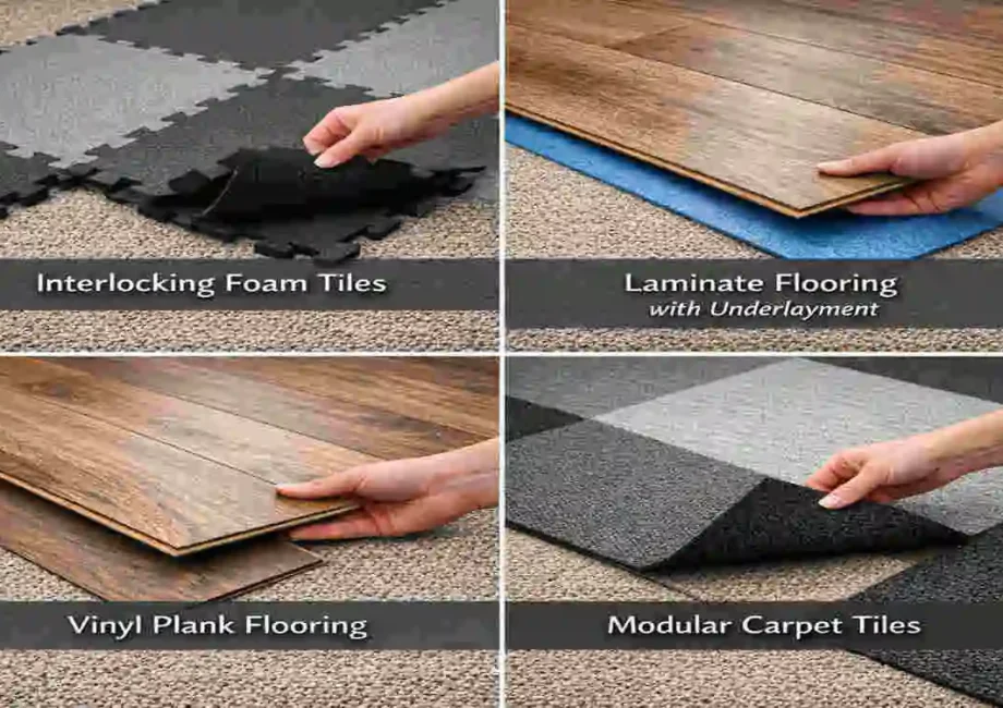 what kind of flooring can you put over carpet