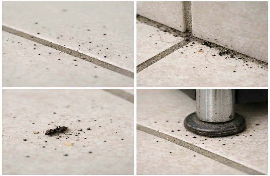 tiny black dots on tile floor