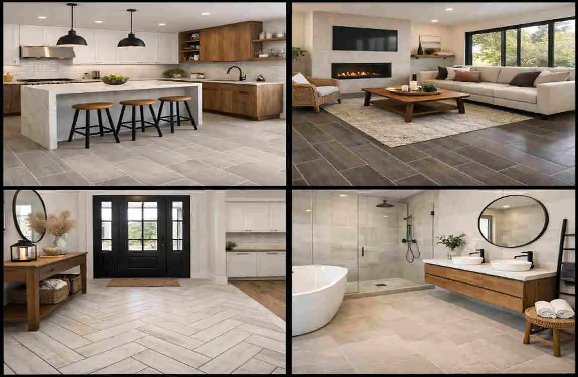 a rectangular floor tile