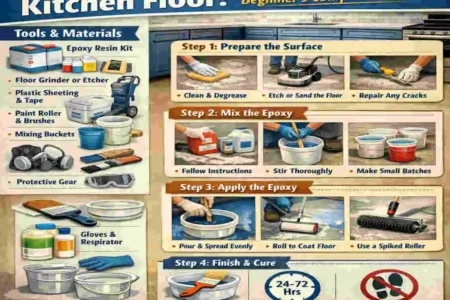 diy epoxy kitchen floor