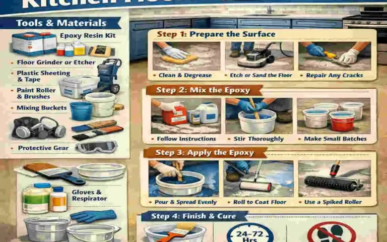 diy epoxy kitchen floor