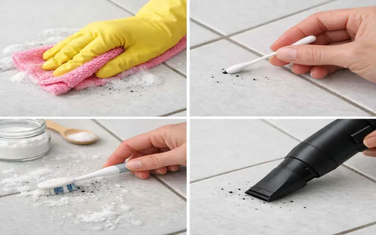tiny black dots on tile floor