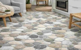vinyl floor tiles pebble design