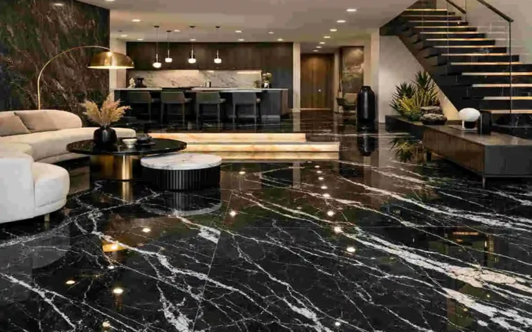 black marble floors idea
