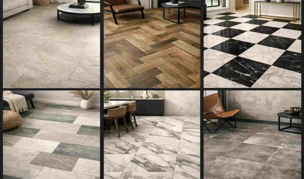 a rectangular floor tile