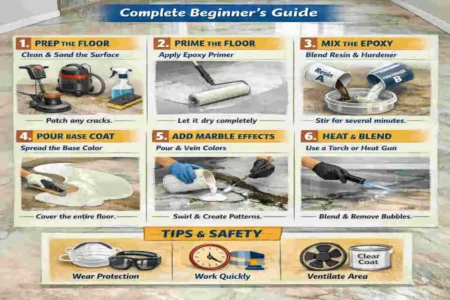 how to do marble epoxy floor