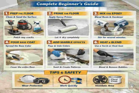 how to do marble epoxy floor