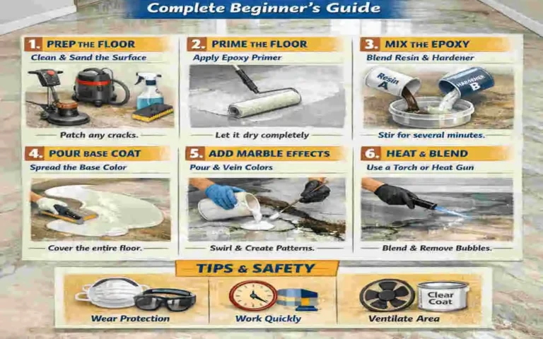 how to do marble epoxy floor