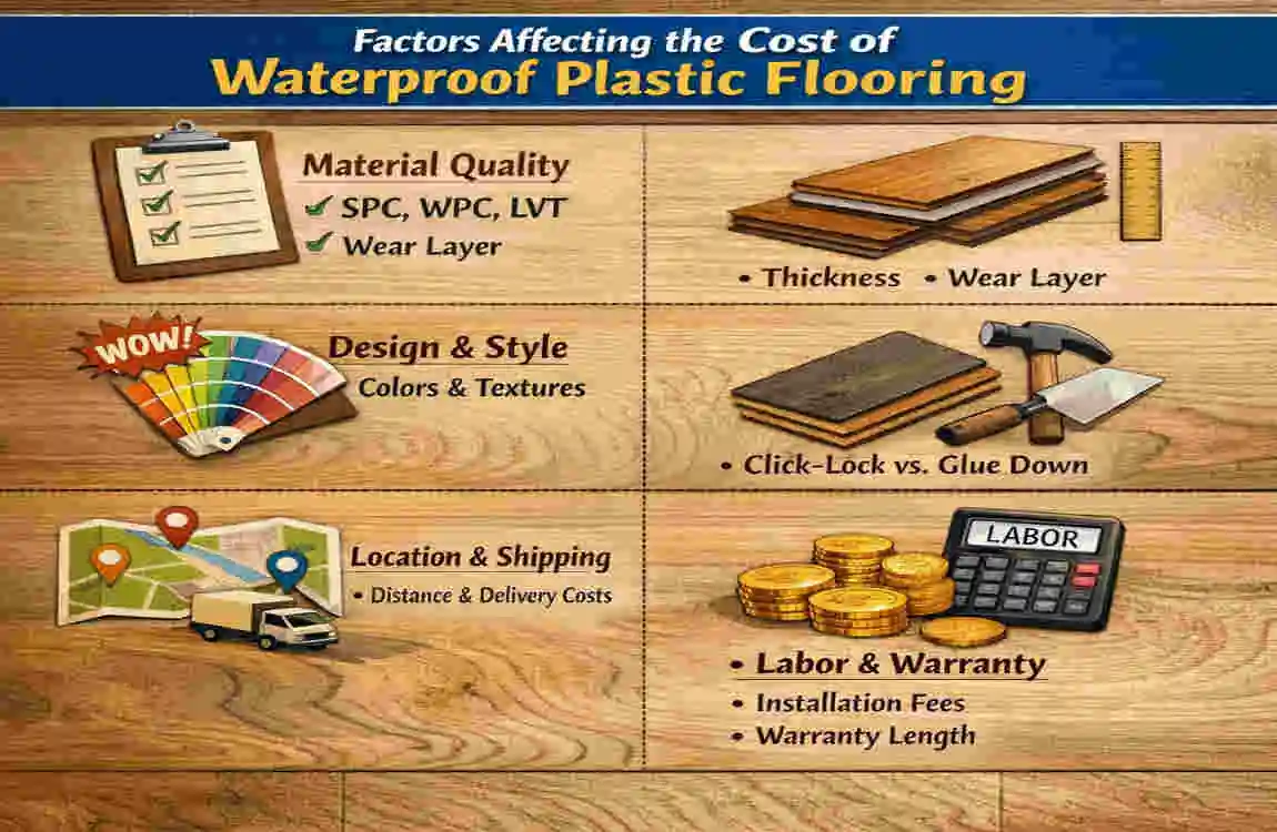 waterproof plastic flooring sheets cost in america