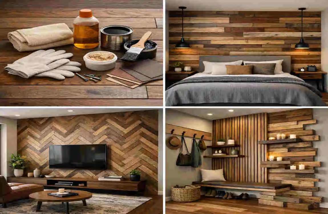 wood flooring on walls ideas