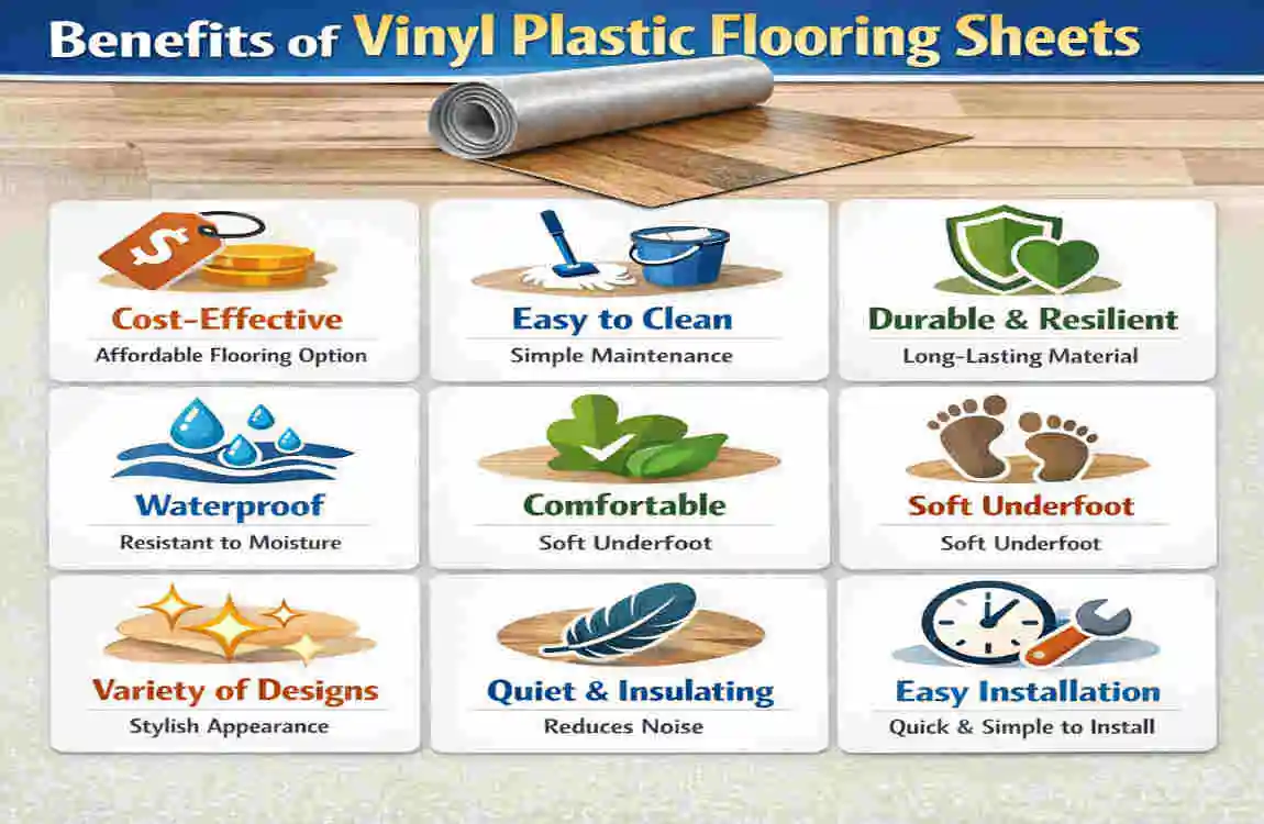 Vinyl Plastic Flooring Sheets: