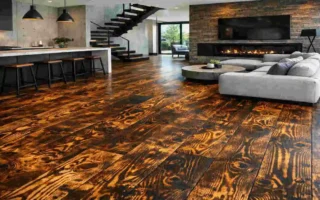 plywood flooring torched