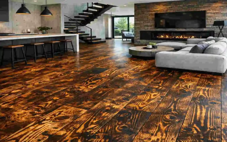 plywood flooring torched