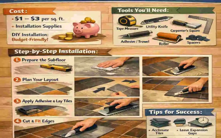 how to install vinyl floor tiles cost