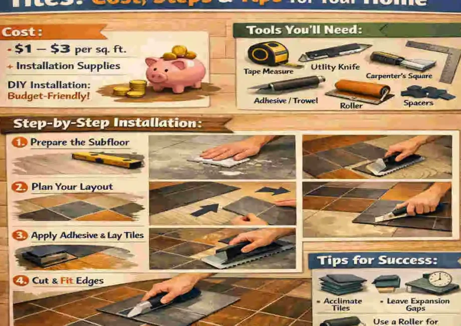 how to install vinyl floor tiles cost