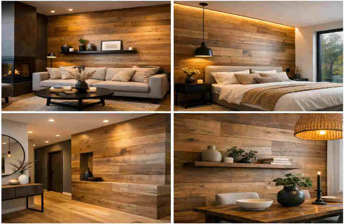 wood flooring on walls ideas