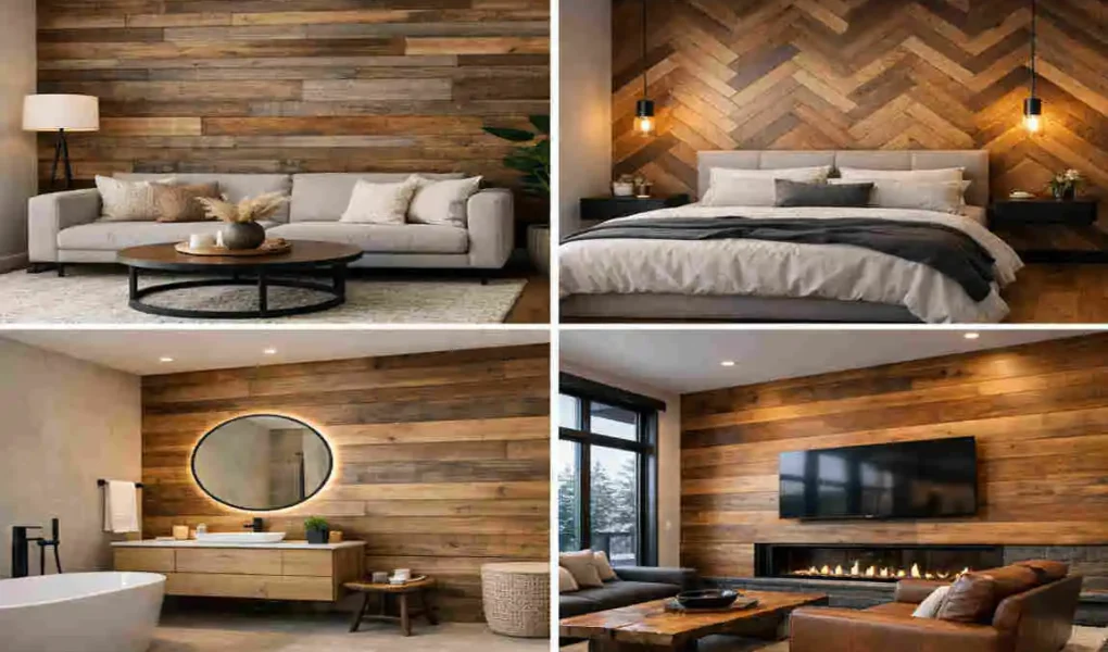 wood flooring on walls ideas