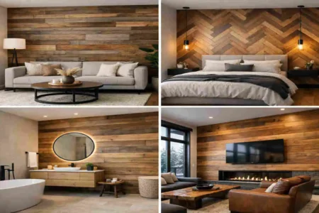 wood flooring on walls ideas