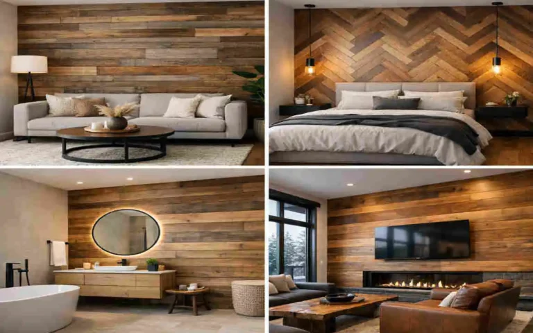 wood flooring on walls ideas