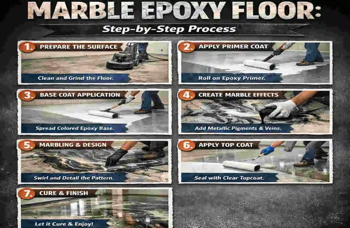 how to do marble epoxy floor