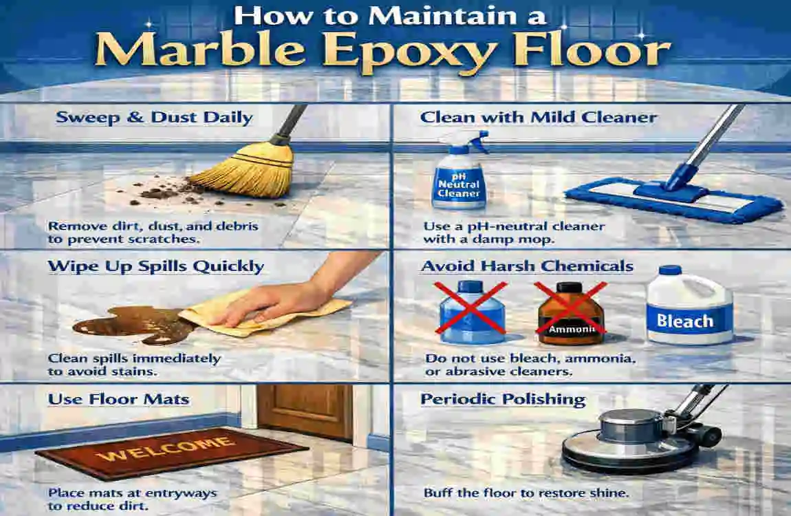 how to do marble epoxy floor