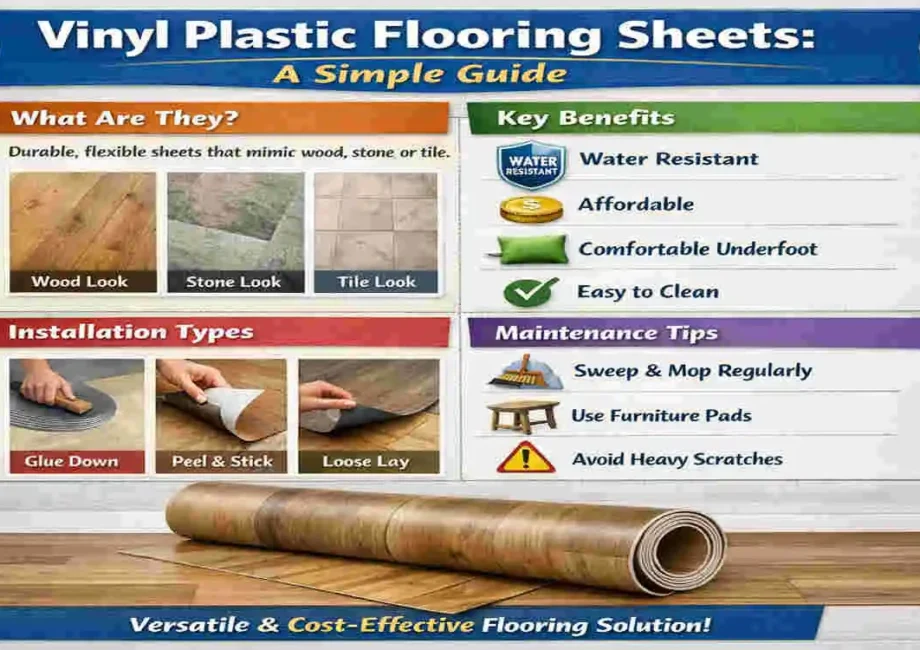 Vinyl Plastic Flooring Sheets: