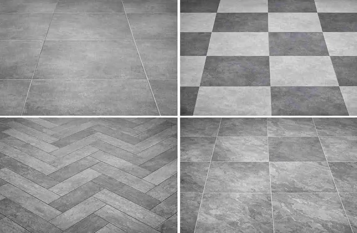 grey square vinyl floor tiles