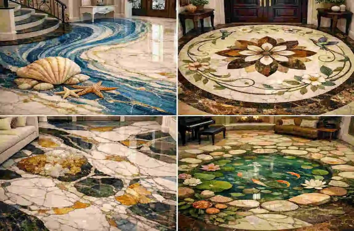 custom marble floor asthies designs
