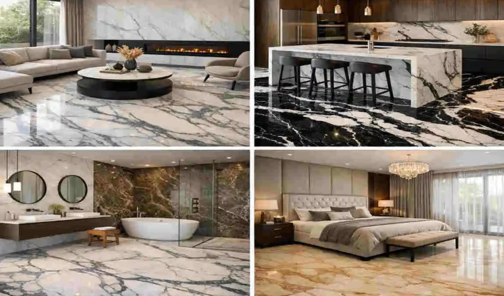 marble floor all room by room