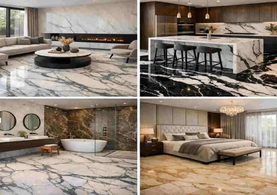 marble floor all room by room