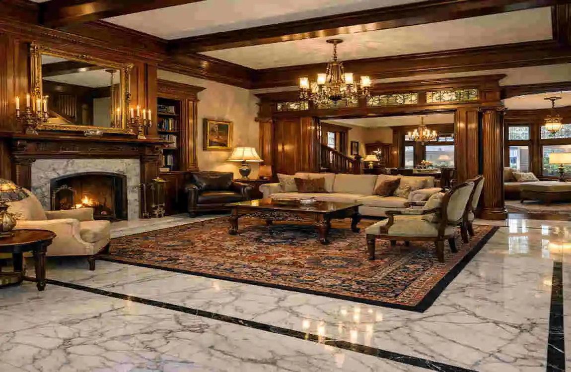 marble floor all room by room