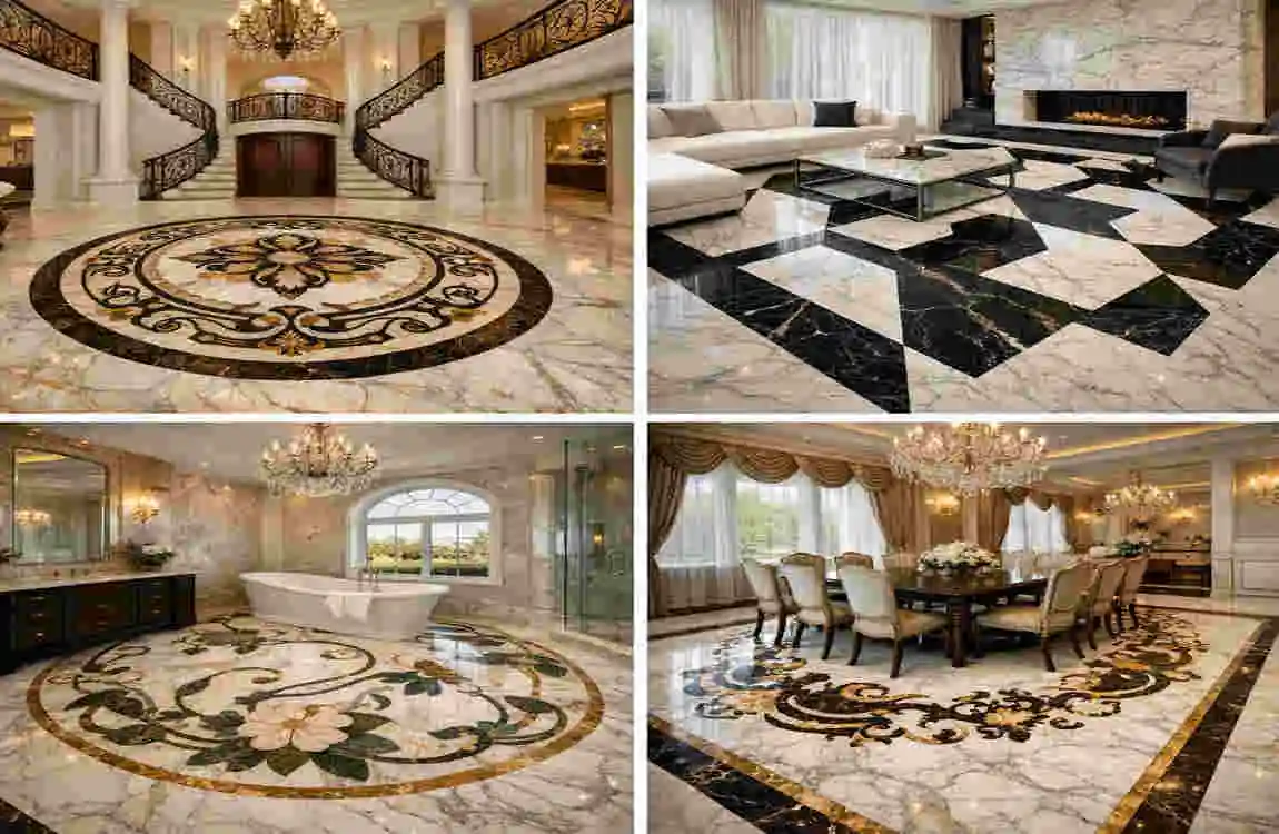 custom marble floor asthies designs