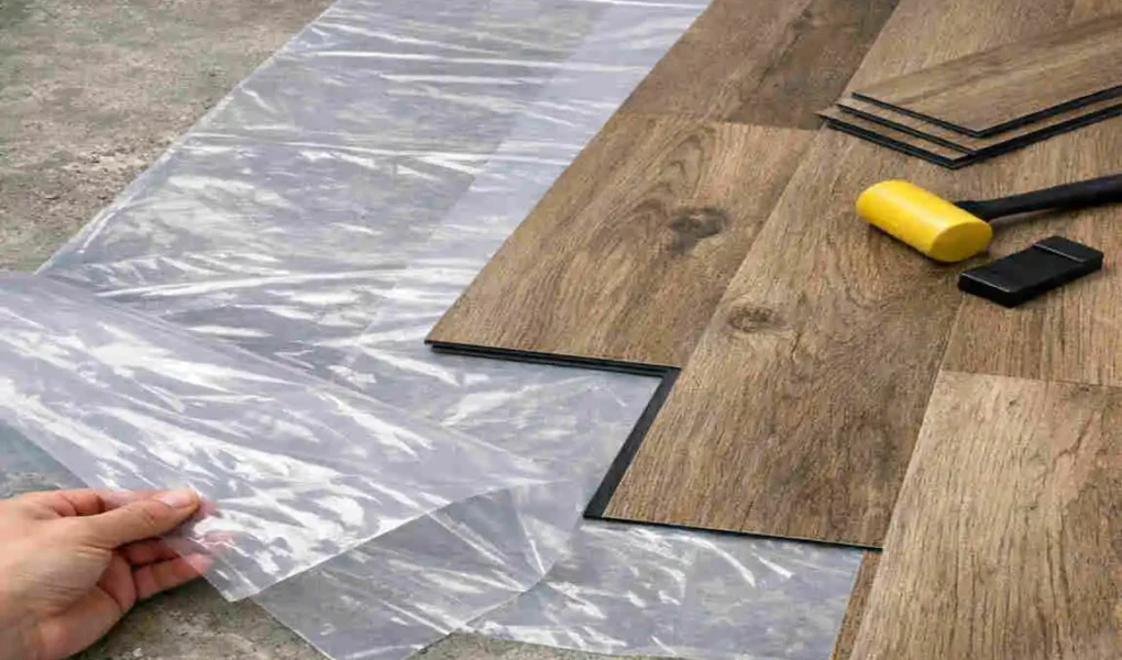 plastic under vinyl flooring