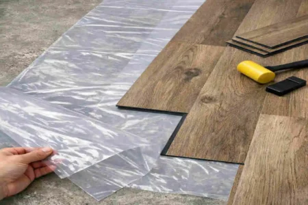 plastic under vinyl flooring