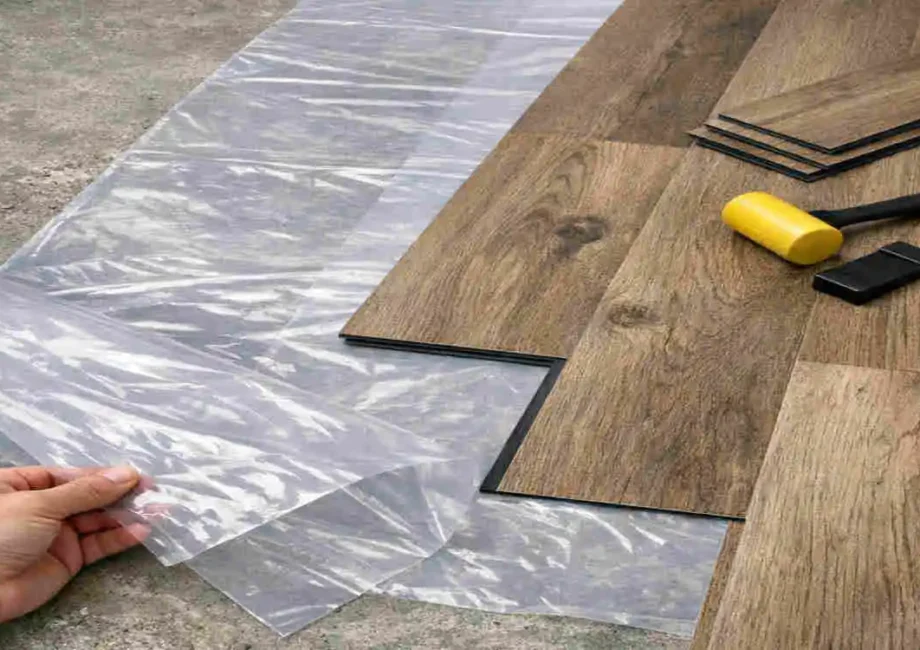 plastic under vinyl flooring