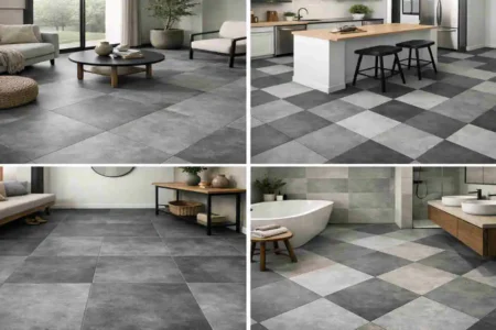 grey square vinyl floor tiles