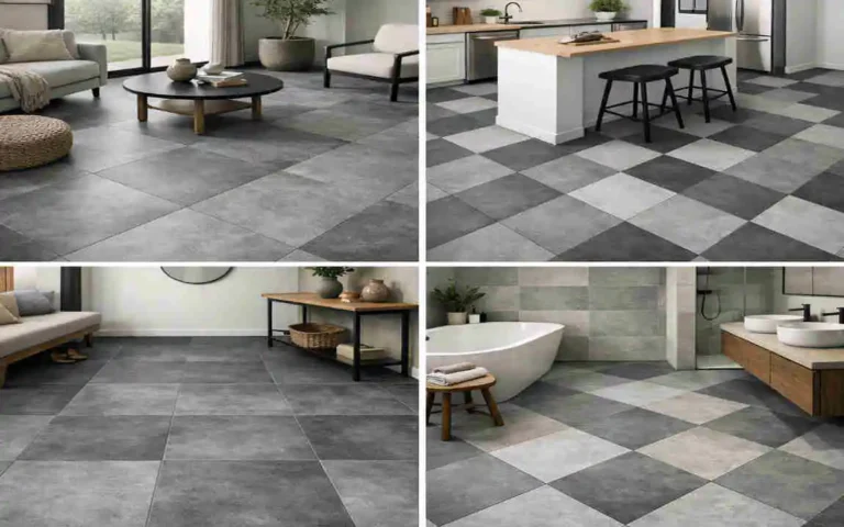 grey square vinyl floor tiles